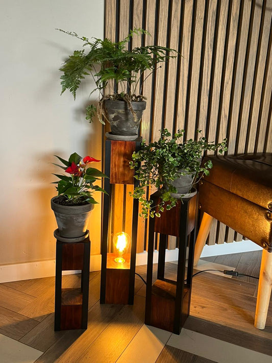 3 Piece Lamp and Pot Stand
